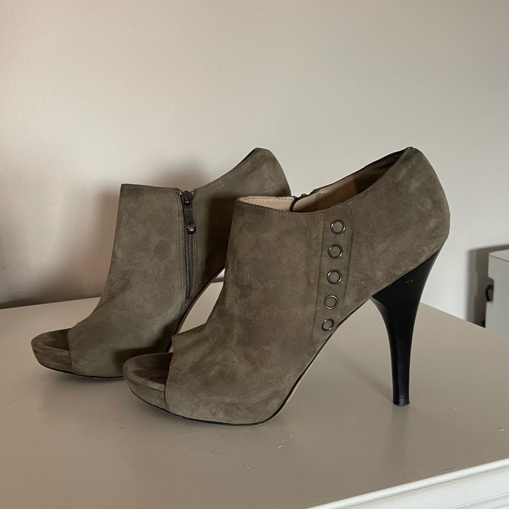 Grey suede ankle boot